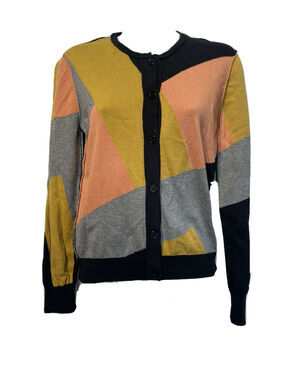 YAL color block button up cardigan Size S